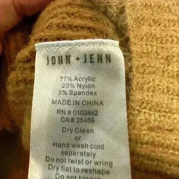 John + Jenn Varsity Sleeve Stripe Mock Neck Pullover Sweater XS - Picture 5 of 7